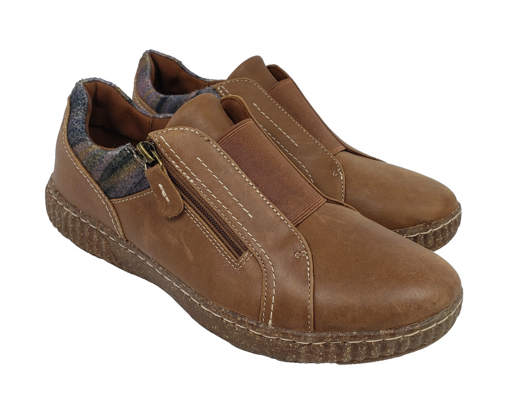 Collection By Clarks Caroline Cove Womens Size 10 Brown Leather Low Sneaker Shoe